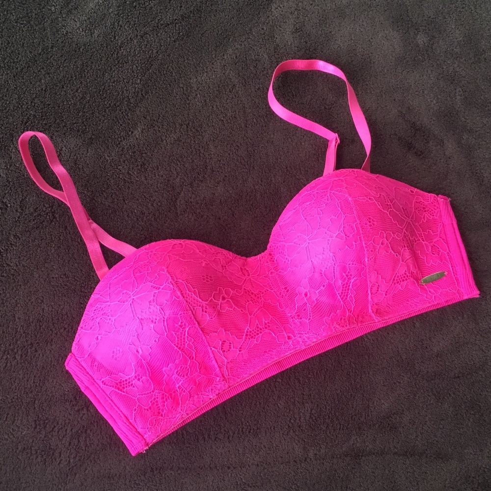 XOXO Pink Padded Lace Bra NWOT Size Small - Picture 1 of 3